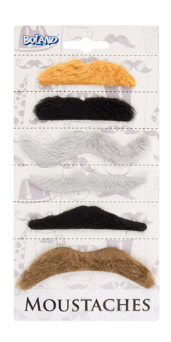 Card 6 Assorted Moustaches 5161A