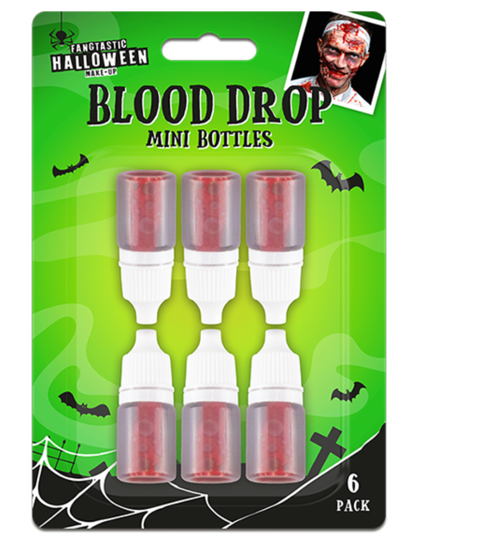 Halloween Blood Drop Mini Bottles 6pk