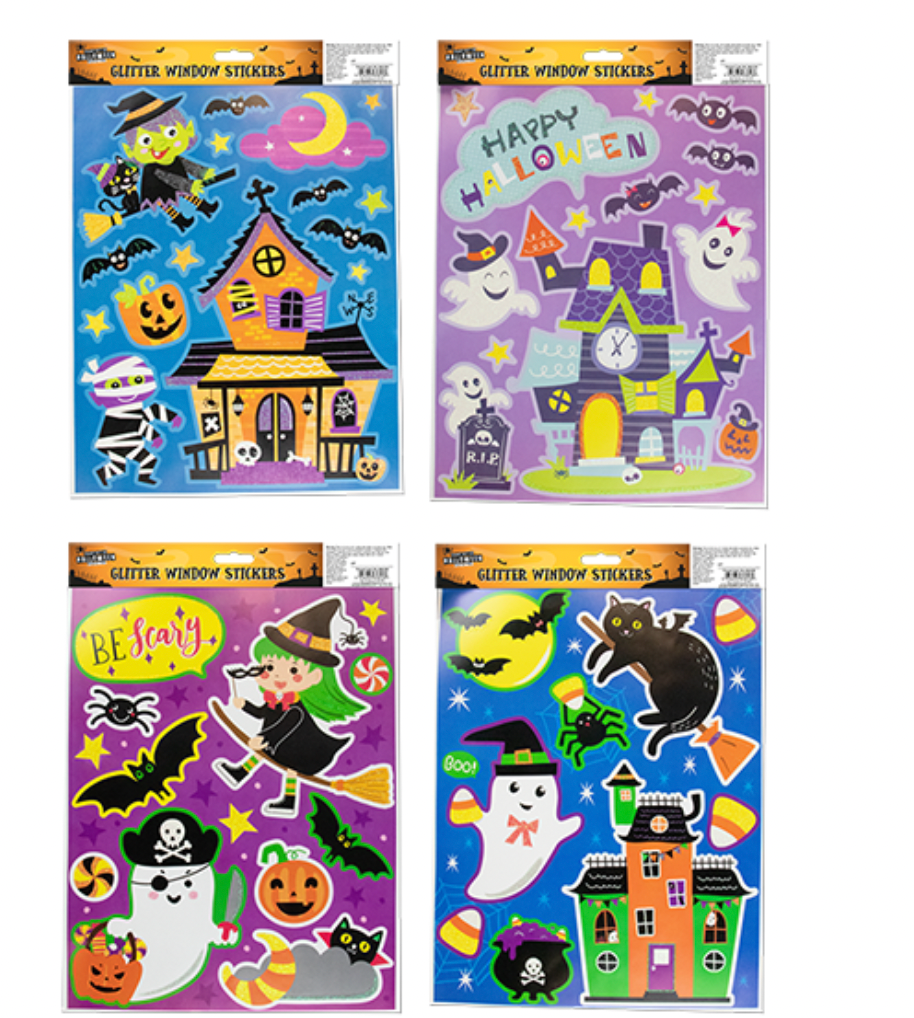 Halloween Colourful Glitter Window Stickers