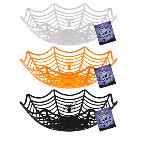 Halloween Cobweb Party Basket 25cm