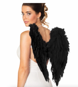 Black Feather Angel Wings 50x50cm (Foldable)