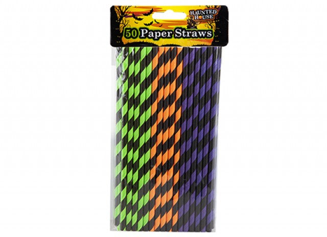 HALLOWEEN PAPER STRAWS 50 PACK 979070