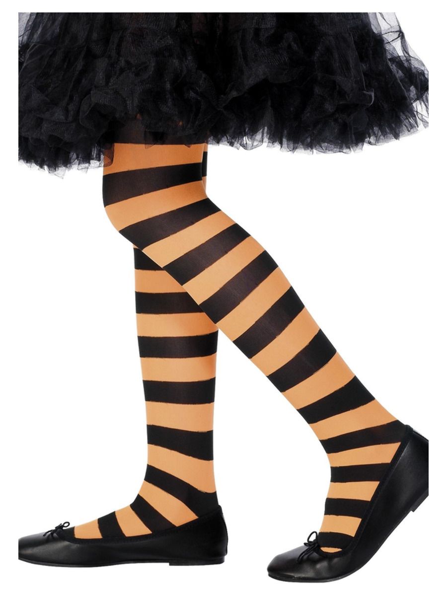 Orange & Black Tights - 6-12 Years