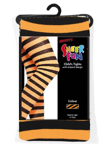 Orange & Black Tights - 6-12 Years