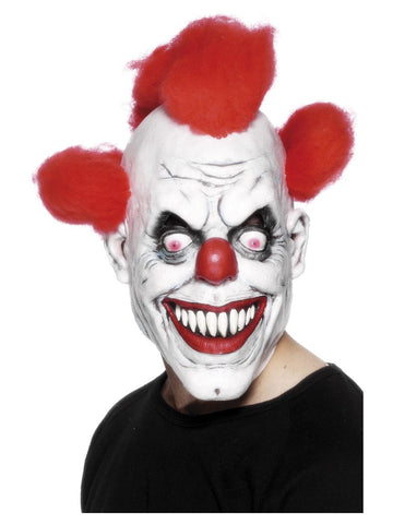 Clown 3/4 Latex Mask - Red & White