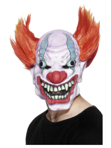 Overhead Latex Clown Mask - White