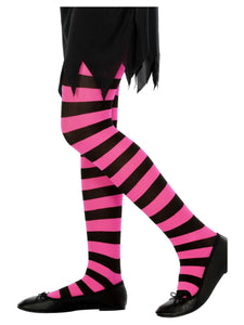 Black & Fuchsia Tights - 6-12 Years