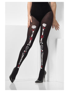 Opaque Day of the Dead Tights - Black