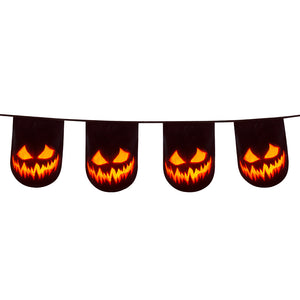 Creepy Pumpkin Double Sided Bunting - Trick Or Treat Halloween Stores