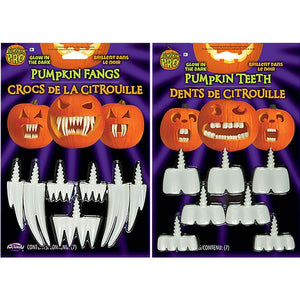 Glow-In-The-Dark Pumpkin Fangs Assortment