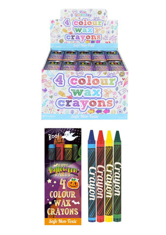 MINI HALLOWEEN WAX CRAYON 4 PACK 8CM X 120